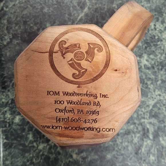 Handcrafted Wooden Mug with Carved Design - Picture 8 of 14